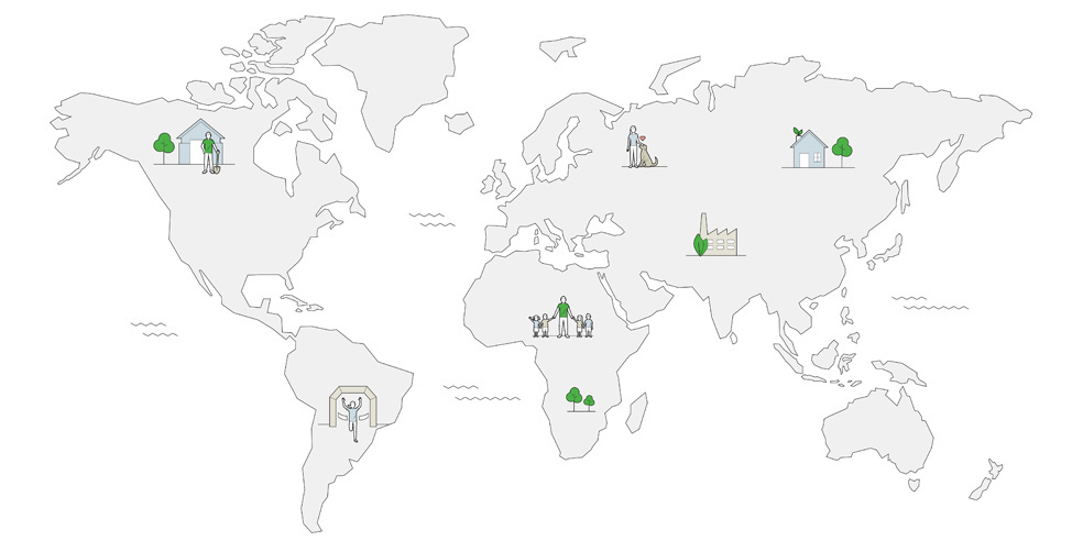 World Map: Our social commitment World Map: Our social commitment