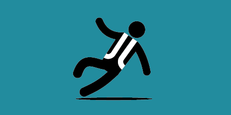 poślizgnięcia i potknięcia na mokrych i brudnych posadzkach