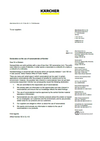 关于使用纳米材料的宣言载于Kärcher