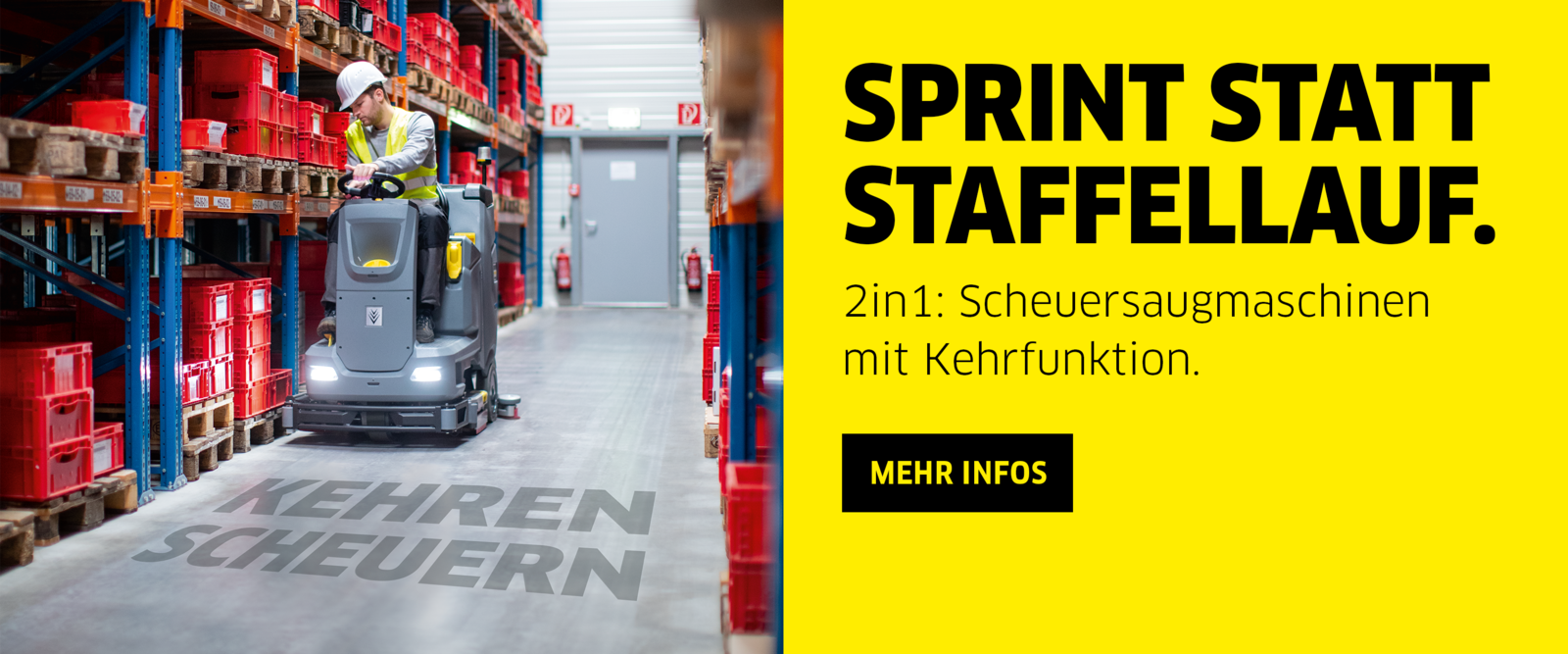 Scheuersaugmaschine mit Kehrfunktion Logistikhalle scheuersaugmasine mit Kehrfunktion Logistikhalle