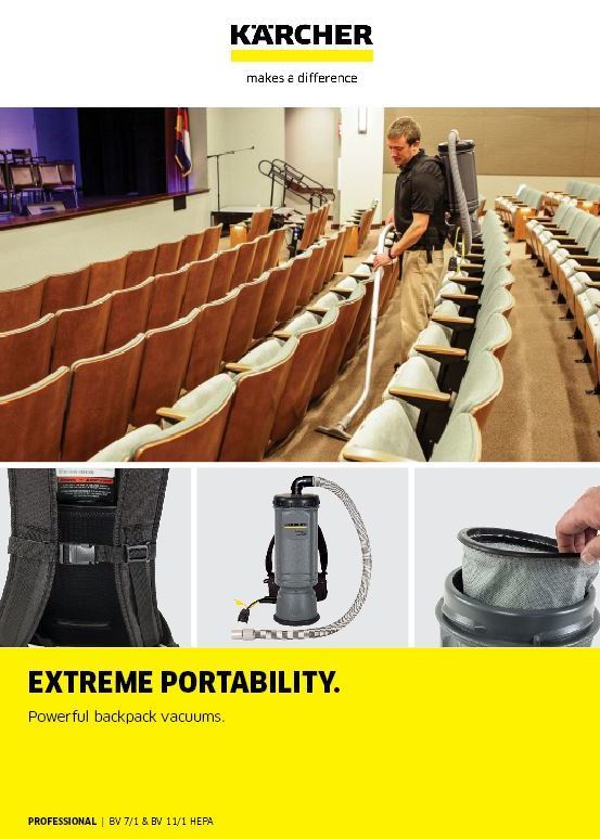 Brochure de BV 7/1 and BV 11/1 Aspirateur à dos