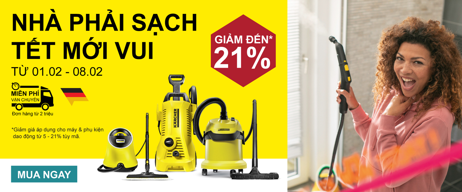 karcher khuyen mai nha sach tet sang Cleaning hard surfaces with a steam cleaner