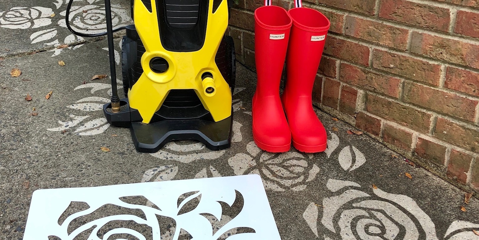 Driveway Art Flourish Stencil with Karcher K5 Premium Driveway Art Flourish Stencil with Karcher K5 Premium