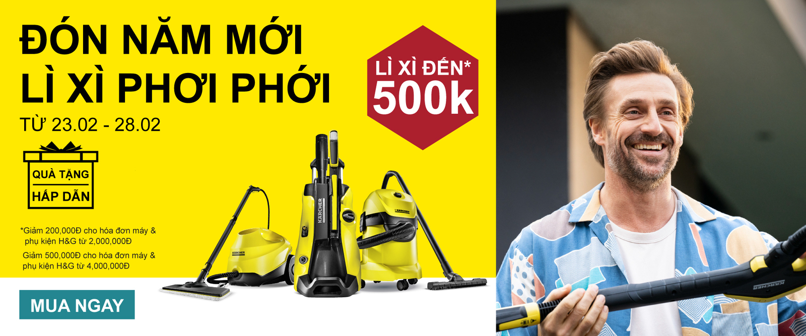 Karcher-li-xi-dau-nam Cleaning hard surfaces with a steam cleaner