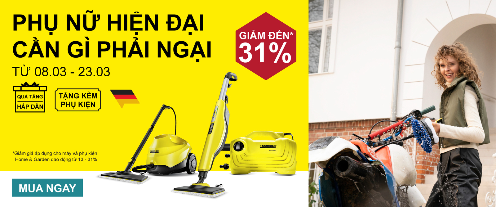 karcher khuyen mai nha sach tet sang Cleaning hard surfaces with a steam cleaner