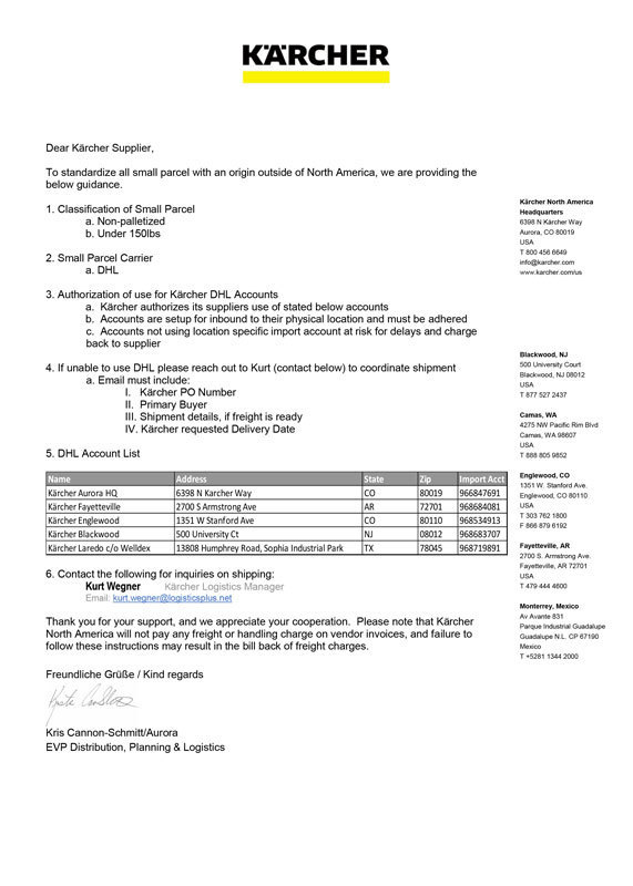 2021 Karcher International Small Parcel Guide 2021 Karcher International Small Parcel Guide