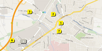 Where to Buy map showing multiple Kärcher retailers and dealers