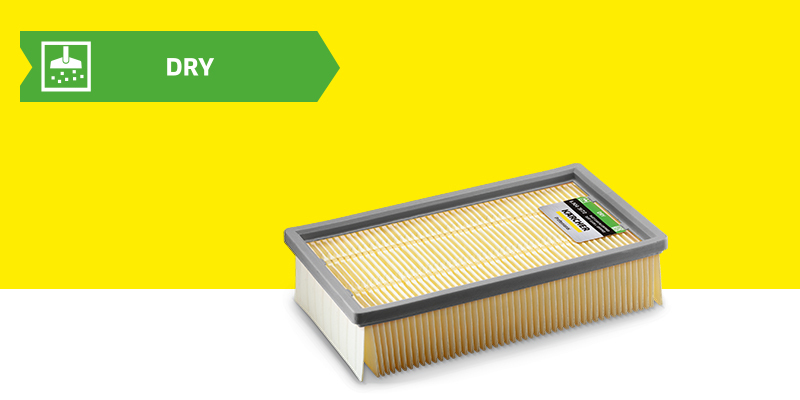 Dry paper filter flat pleated filter for dry applications with all Kärcher NT Tact vacuum cleaners Dry paper filter flat pleated filter for dry applications with all Kärcher NT Tact vacuum cleaners