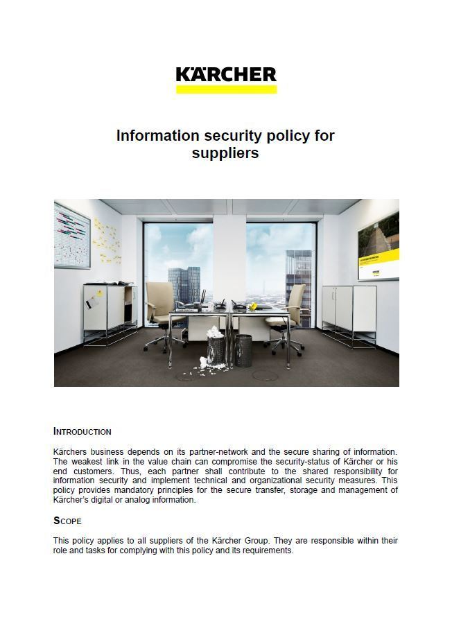 Information Security Policy for Suppliers