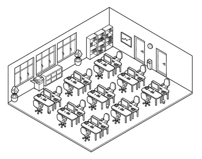 Open-plan office illustration