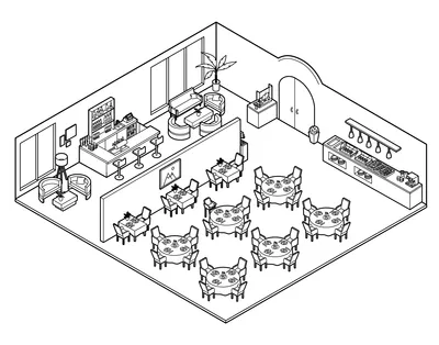 Dining room illustration