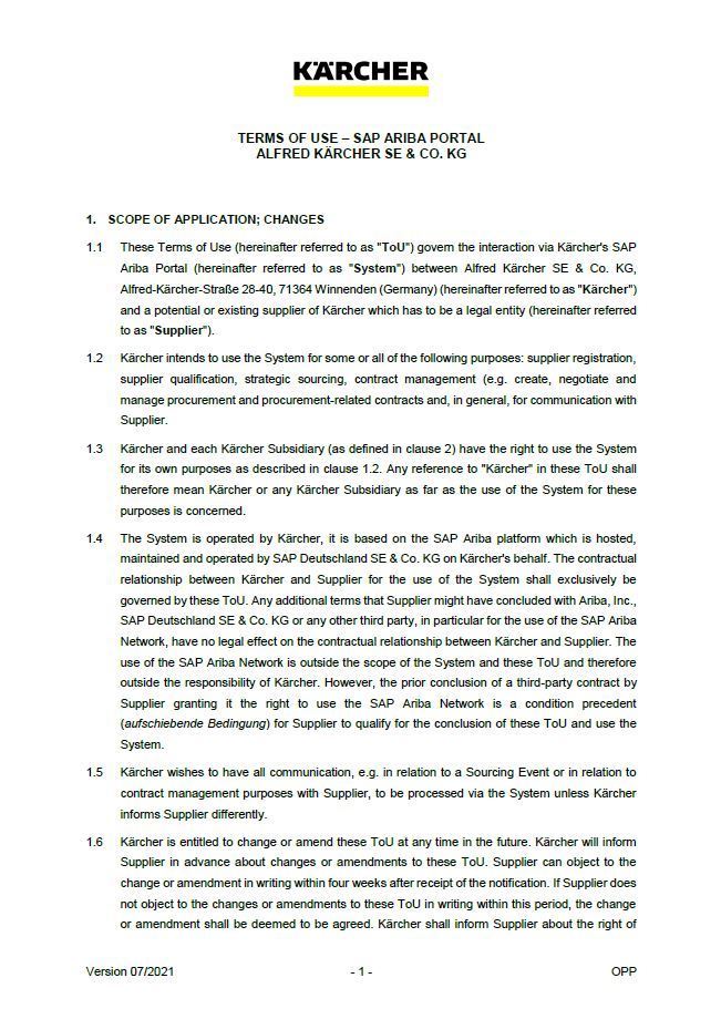 Terms of Use SAP Ariba Portal_en_de