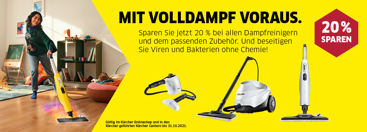 Dampfreiniger Aktion 20% Rabatt auf Dampfreiniger-Sortiment