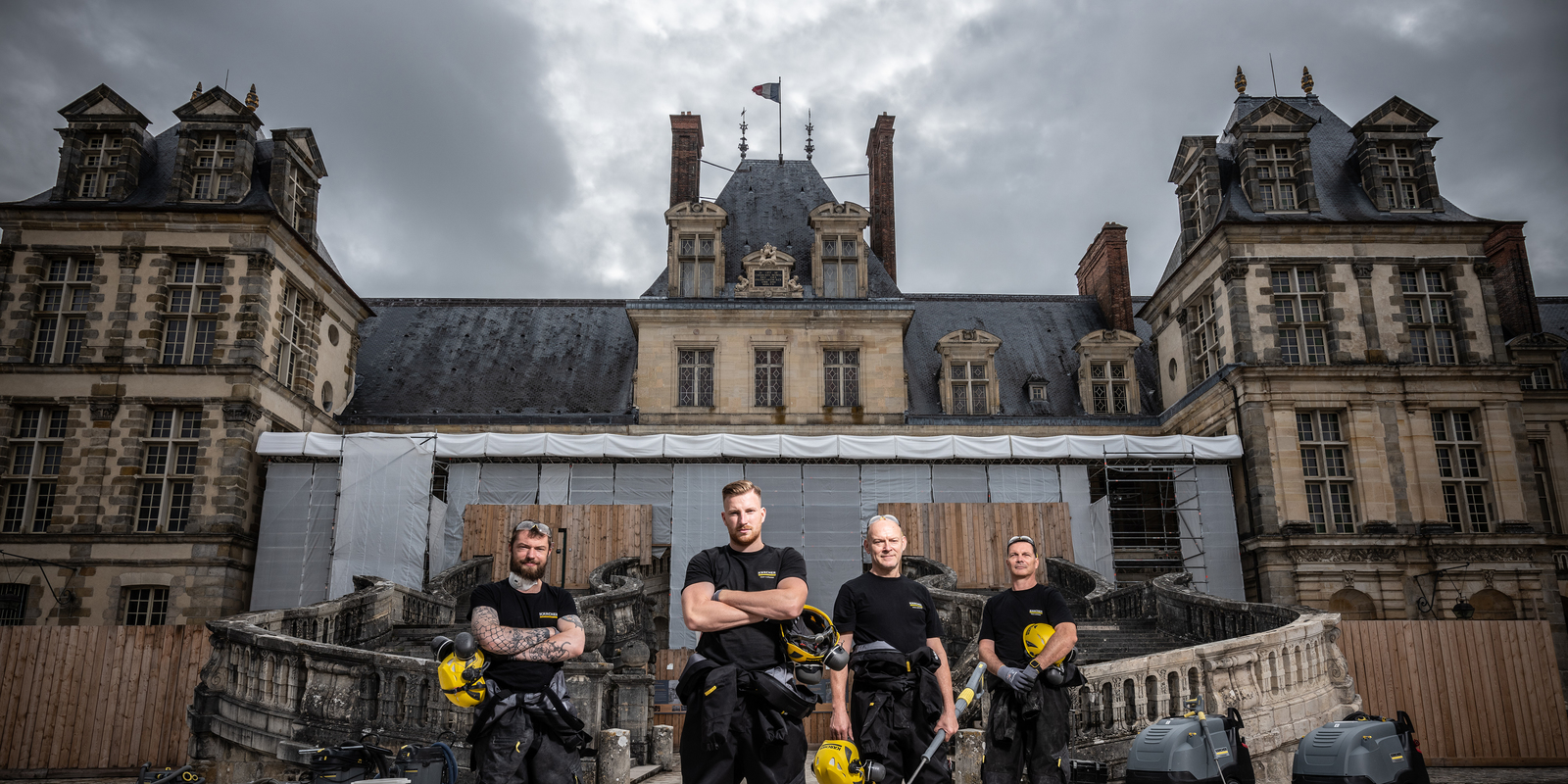 Kärcher, mécène de la restauration de l’escalier en fer-à-cheval du château de fontainebleau