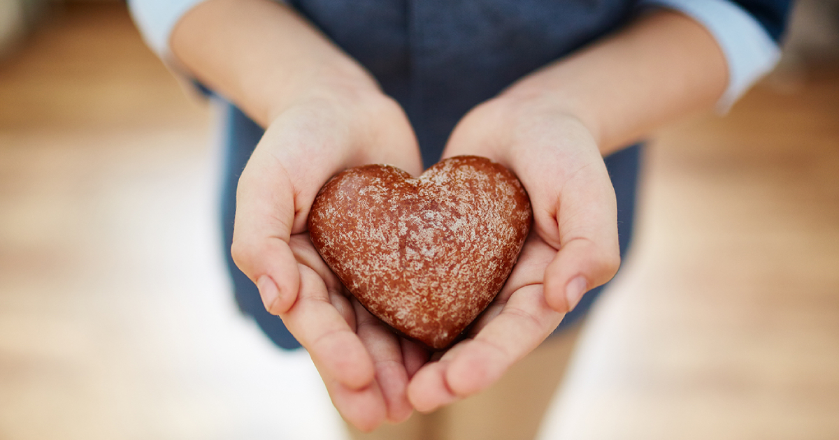 Lebkuchenherz Dankeschön für Sachspende von Caritas