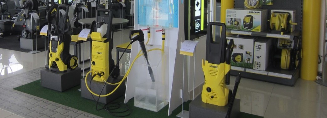 các loại máy phun rửa áp lực karcher karcher center Sài Gòn trưng bày máy phun rửa áp lực cao