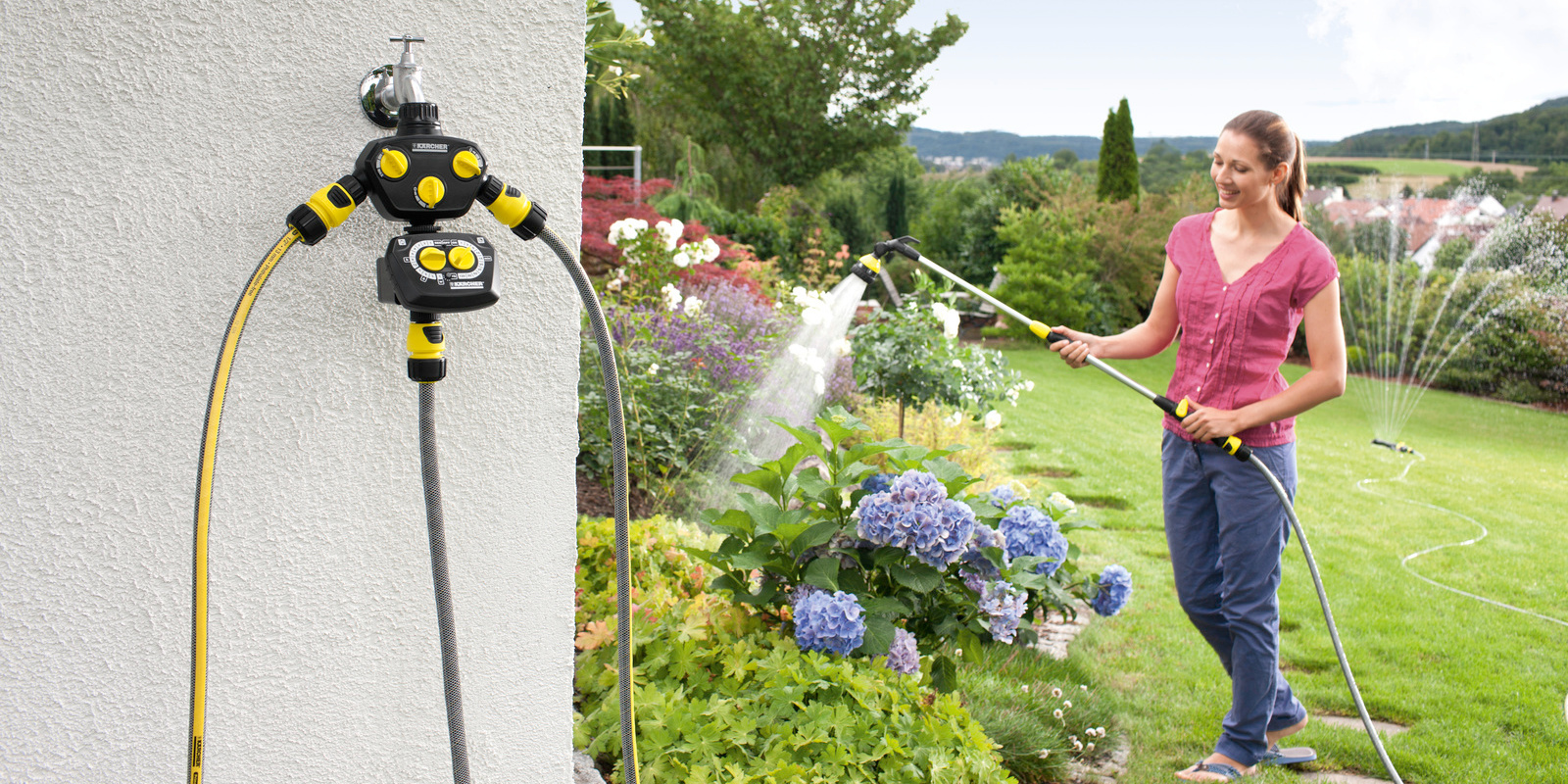 hệ thống tưới vườn tự động Karcher giúp chăm sóc vườn hiệu quả