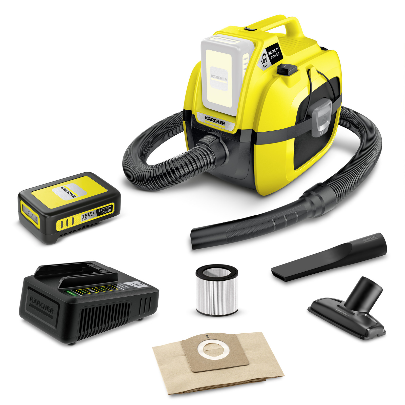 Kärcher - Aspirateur multifonction WD 1 Compact Battery Bundling